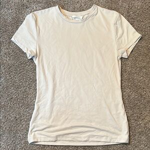 H&M Cream Fitted T-Shirt Short Sleeve